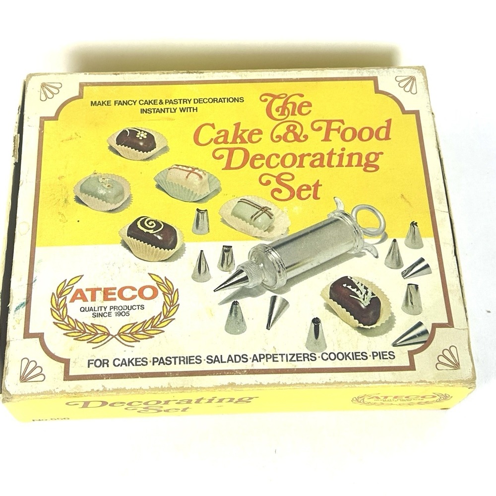 Vintage 60's ATECO Fancy Cake & Pastry Decorating Set 701 ~ All Parts Included